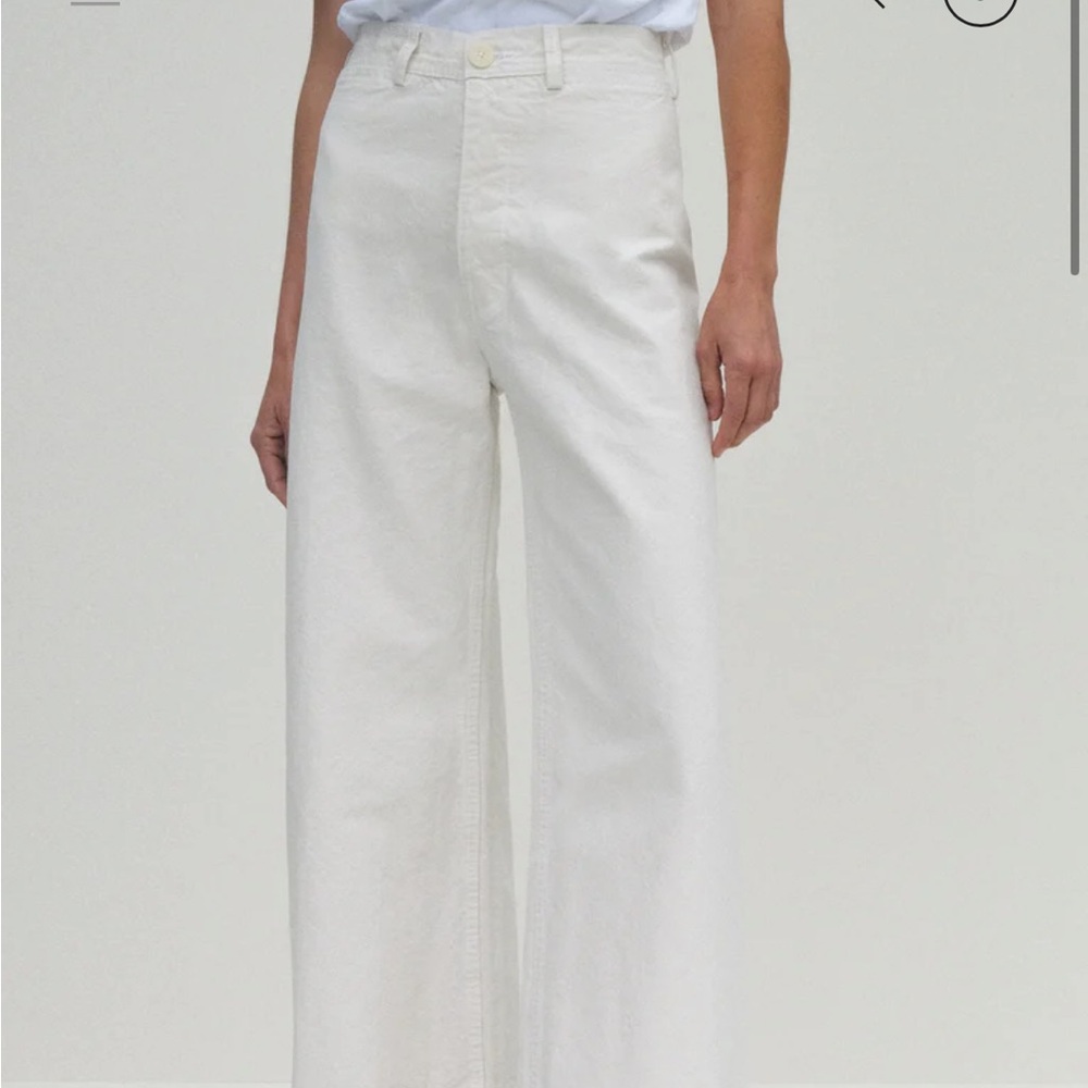 Jesse Kamm Off-White Canvas Wide Leg Pants